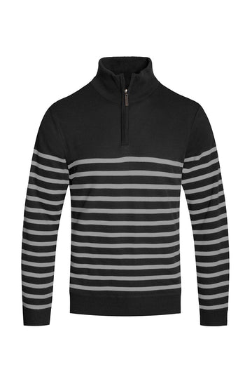 QUARTER ZIP STRIPE POLLUVER