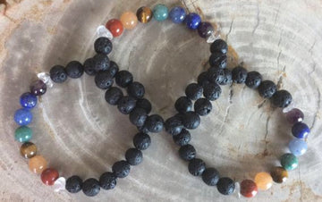 Aromatherapy Chakra Diffuser Bracelet with Genuine Gemstones!