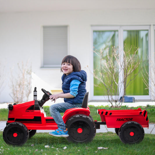 Toy Tractor with Trailer 3-Gear-Shift Ground Loader Ride