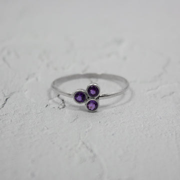 Amethyst Cluster Sterling Silver Ring